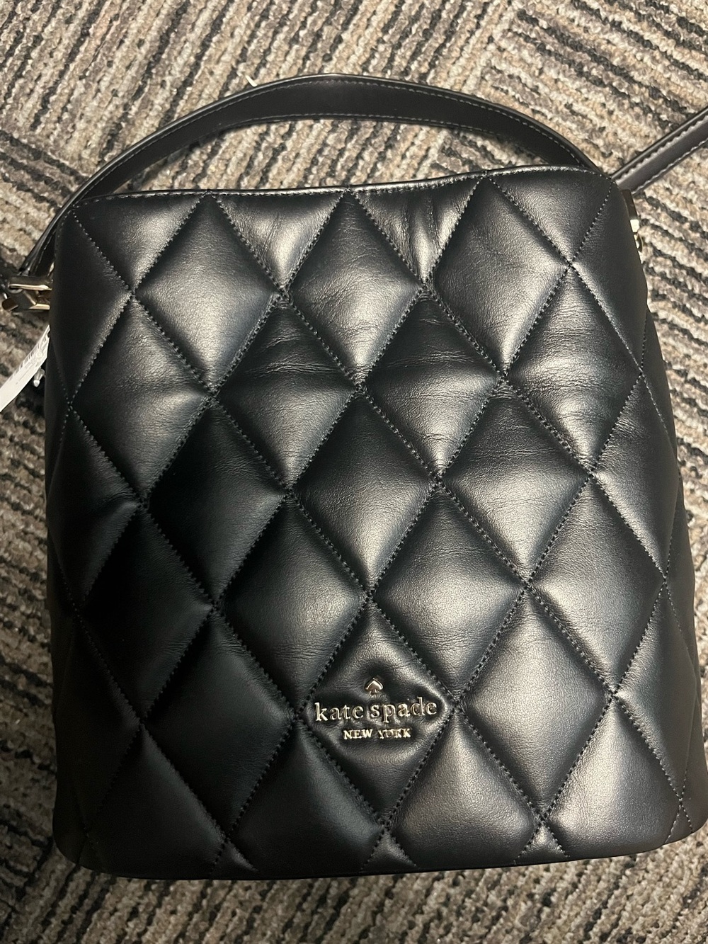 kate spade Black Quilted Leather Crossbody Bag. Tags on and never used.